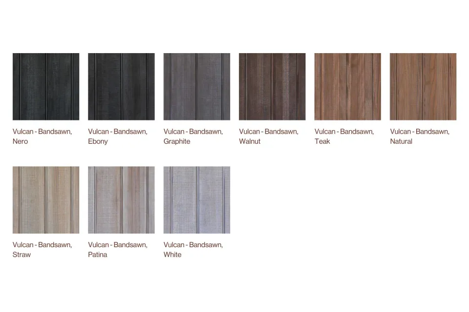 Vulcan Cladding Colour Swatches Abodo Wood