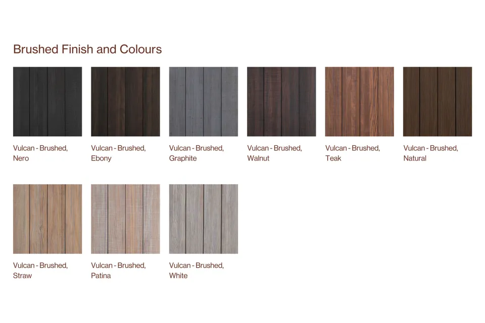 Vulcan Cladding Brushed Colour Swatches Brushed Article AU