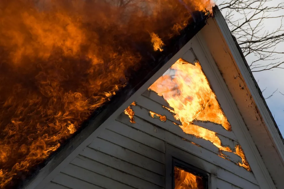 Timber on fire