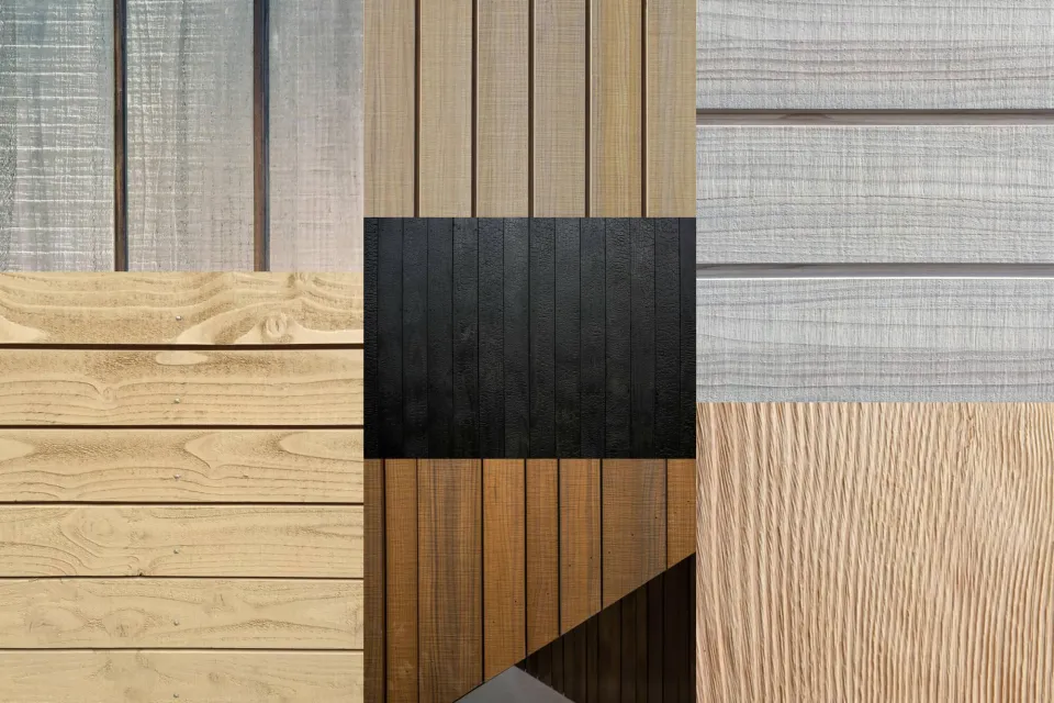 Natural wood cladding textures and finishes Abodo Wood