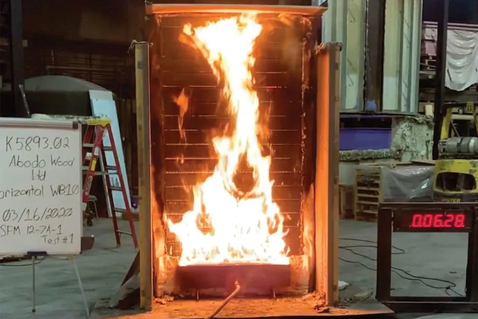 Successful Wildland Urban Interface Testing for California Abodo Wood