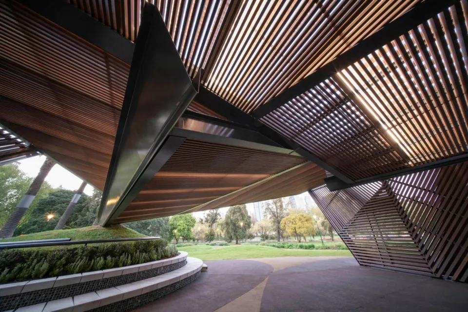 The M Pavillion Vulcan Screening Abodo Wood