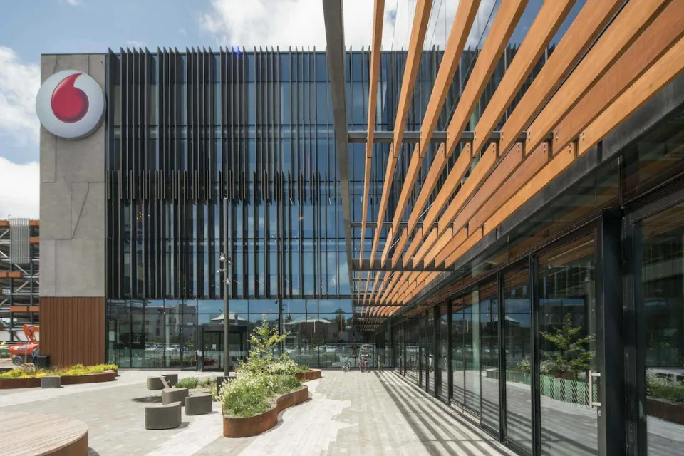 Vodafone Building Vulcan Cladding Screening Abodo Wood