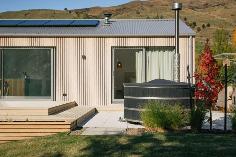 Abodo Cardrona Alpine Village timber clad hot tub