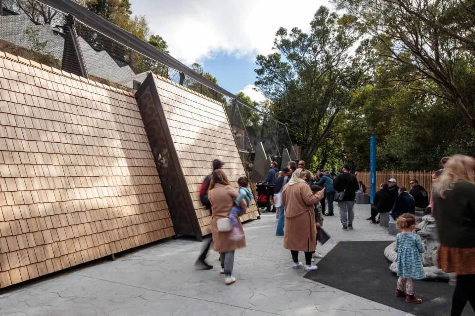 Wellington Zoo Snow Leopard Enclosure Vulcan Shingles Abodo Wood 04