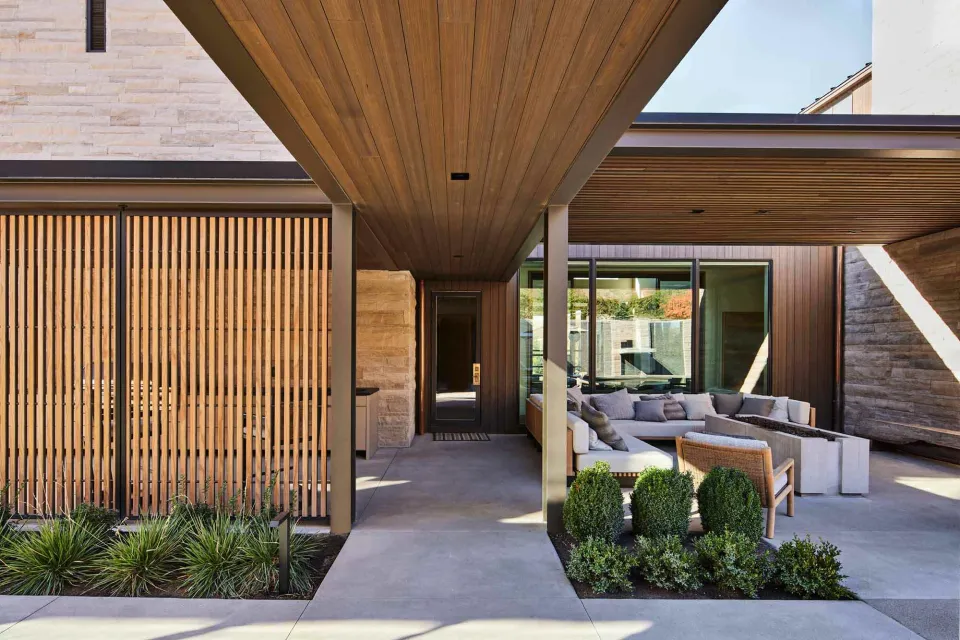 Three Falls Revist Vulcan Cladding in Protector Graphite Abodo Wood 06