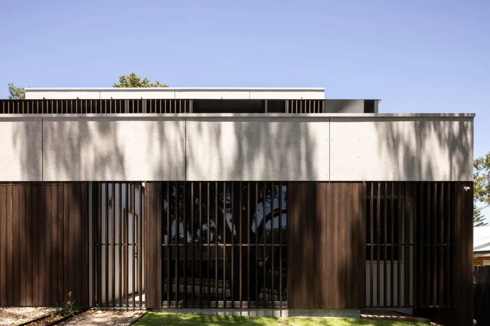 Shakespeasre House Vulcan Cladding and Vulcan Screening in Protector Walnut Abodo Wood 01