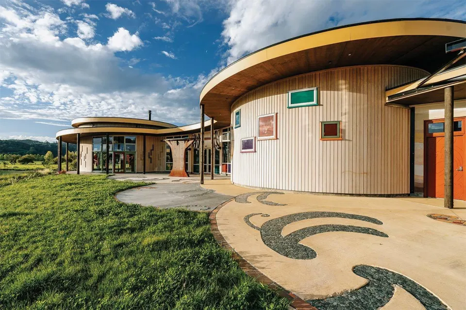 Te Hononga Hundertwasser Memorial Park Vulcan Cladding Abodo Wood 4