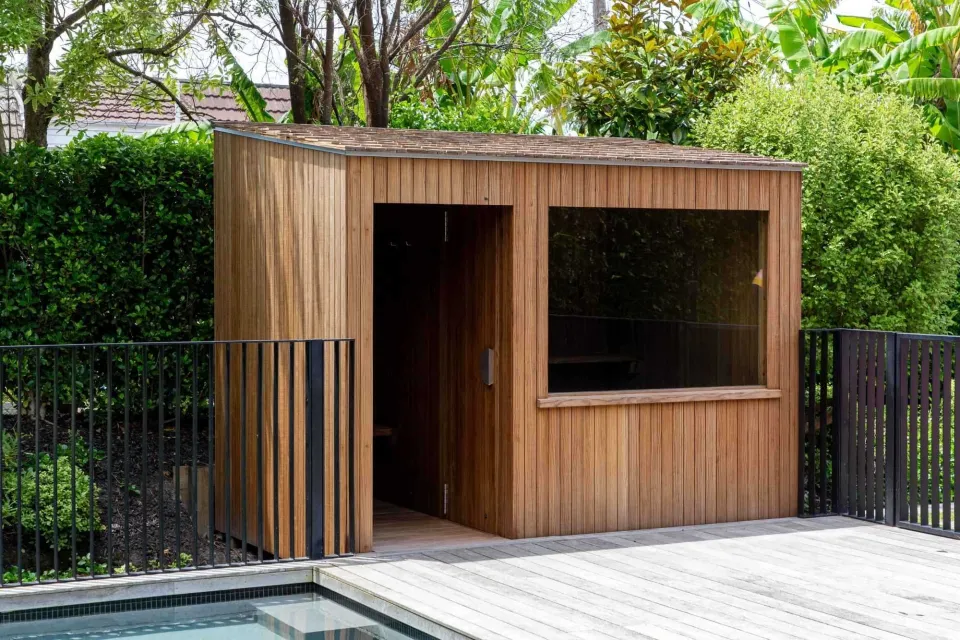 Pool Side Sauna Vulcan Timbers Abodo Wood 011