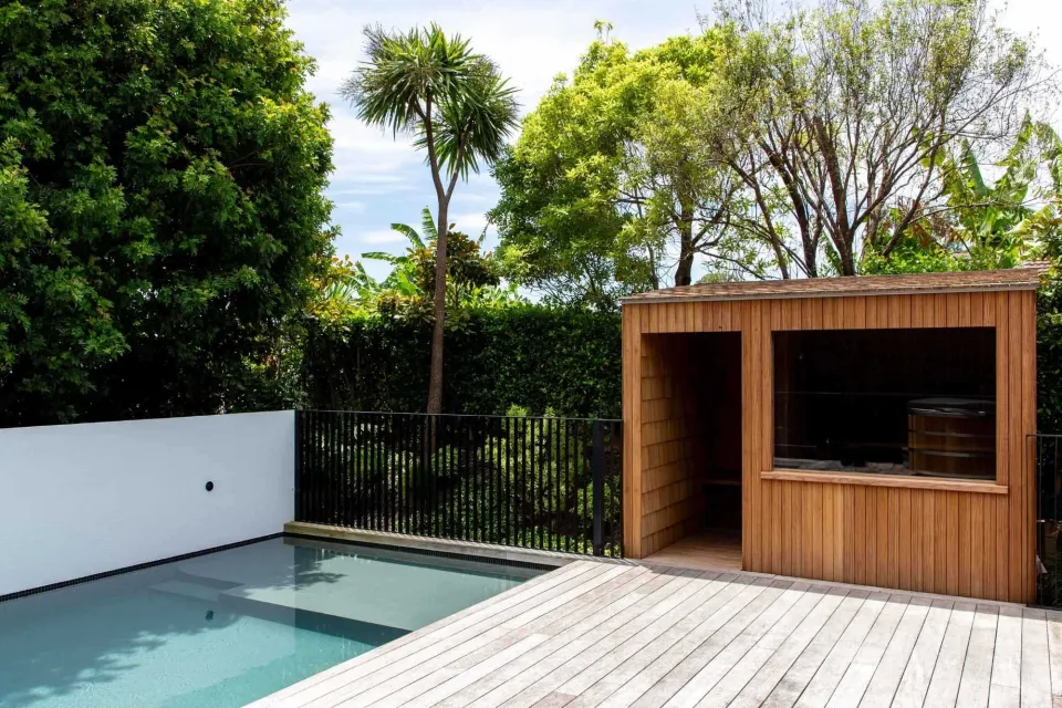 Pool Side Sauna Vulcan Timbers Abodo Wood 010