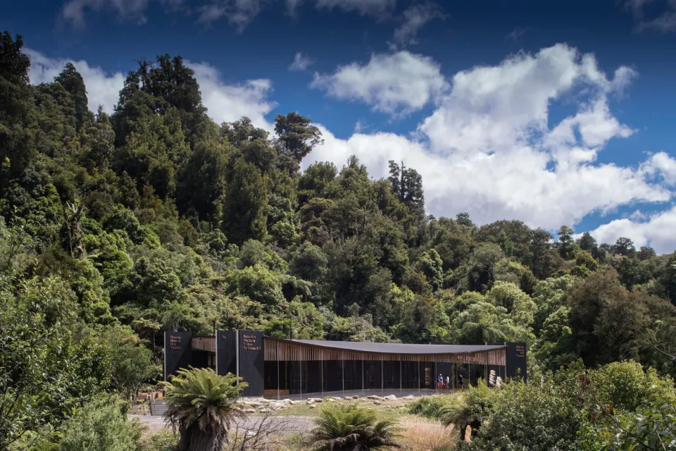 Tuhoe Living Building Vulcan Cladding Sand Decking Abodo Wood 8