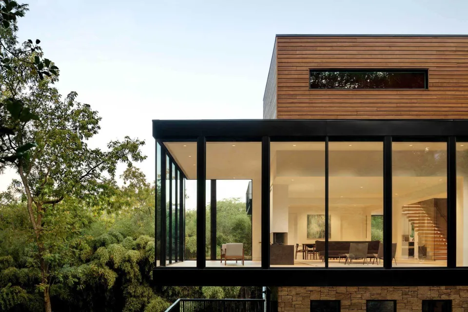 The Cantilever House Vulcan Cladding in Protector Teak Abodo Wood 02