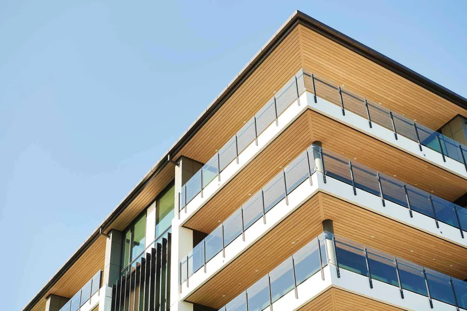 Latitude Luxury Apartments Vulcan Cladding in Sioox Abodo Wood 2