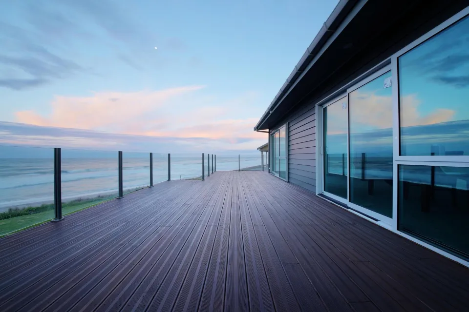 Stunning FSC approved Vulcan decking timber on a Kiwi holiday house