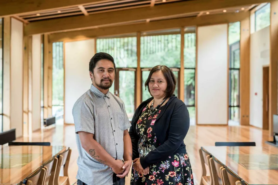 Tuhoe Living Building Vulcan Cladding Sand Decking Abodo Wood 4