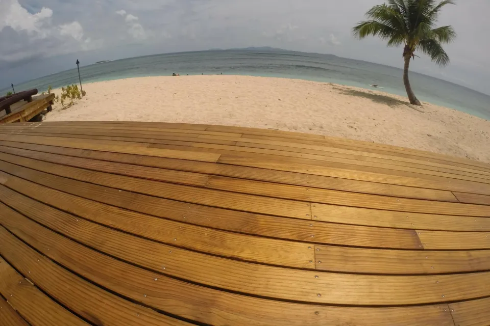 Tavarua Island Eco Resort Fiji Sand Decking Hardwood Decking Alternative Abodo Wood 3