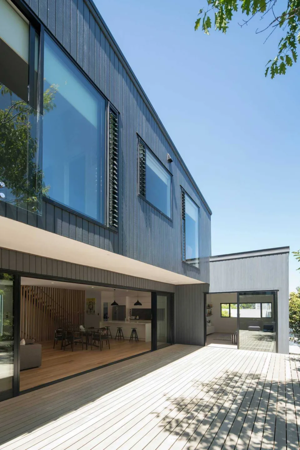 Takitimu House Vulcan Cladding Sand Decking Abodo Wood 2