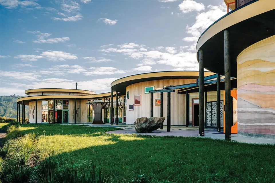 Te Hononga Hundertwasser Memorial Park Vulcan Cladding Abodo Wood 1