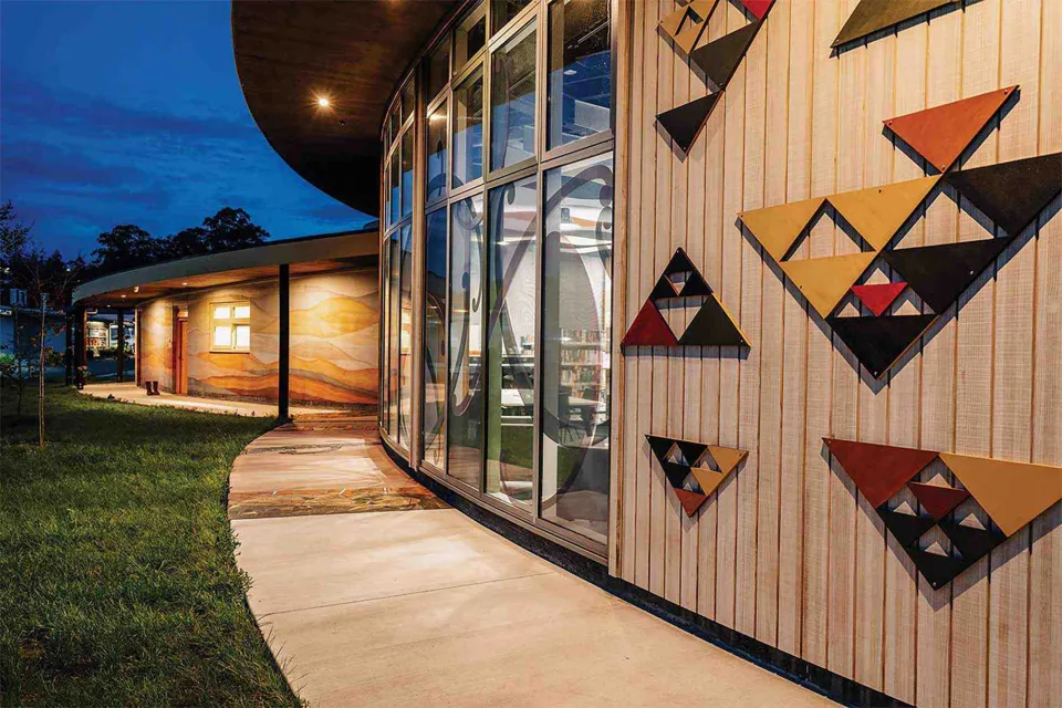 Te Hononga Hundertwasser Memorial Park Vulcan Cladding Abodo Wood 5