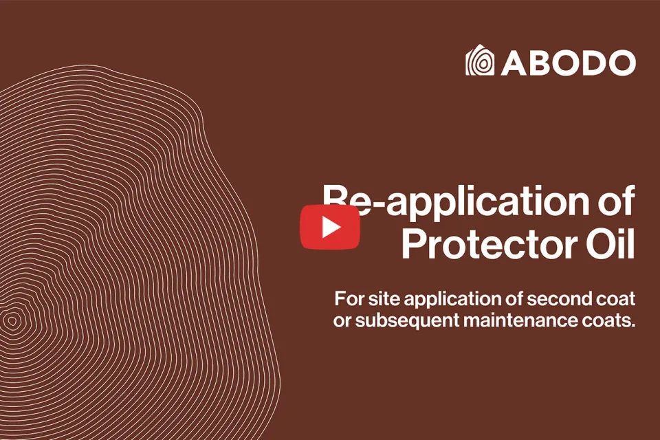 Re application of Protector Oil Abodo Wood